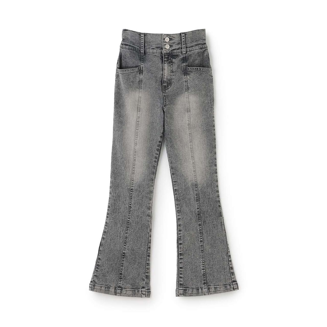 [Stretch] Stylish Flare Denim Pants,Sax blue, large image number 15