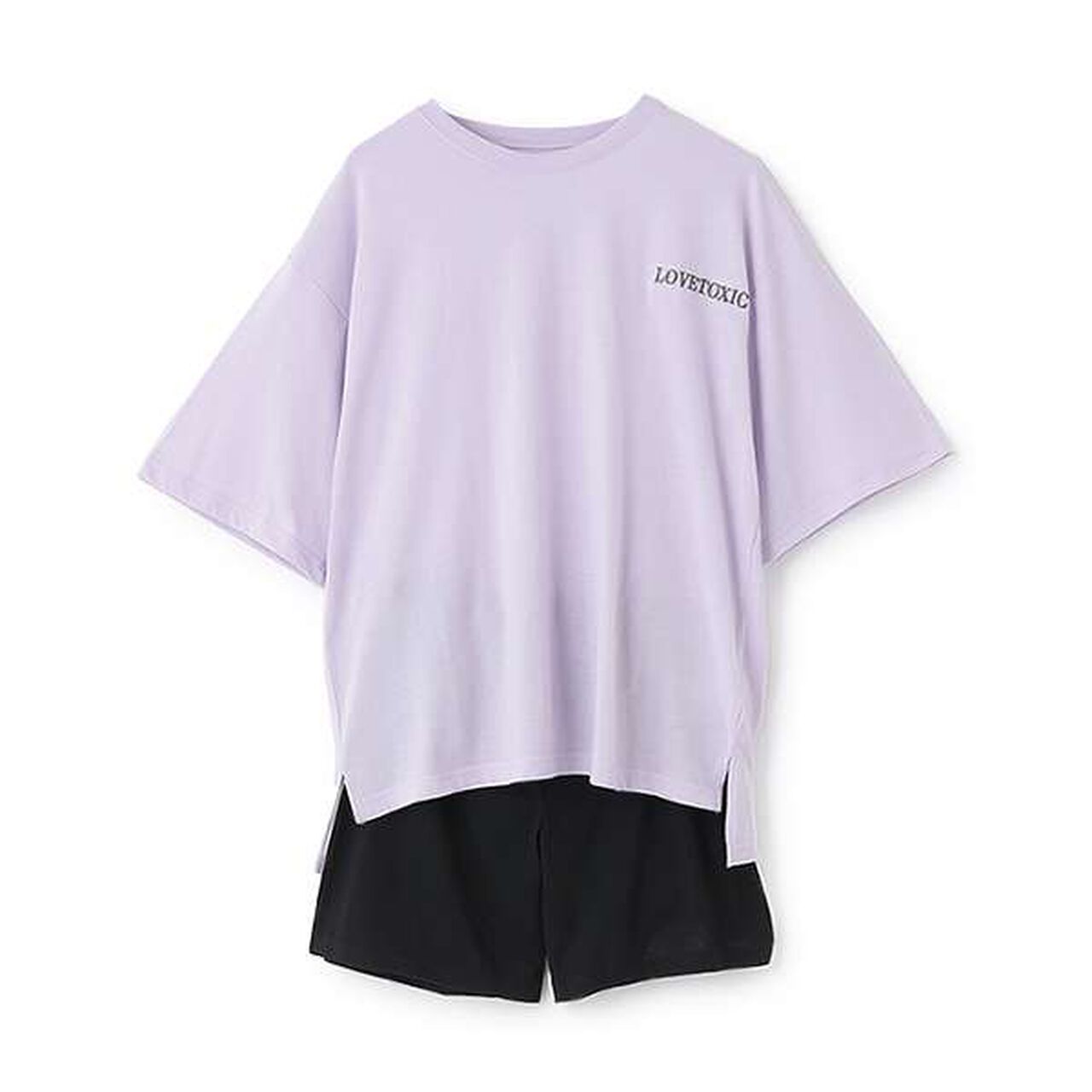 Short-Sleeve Shorts Set,Purple, large image number 0