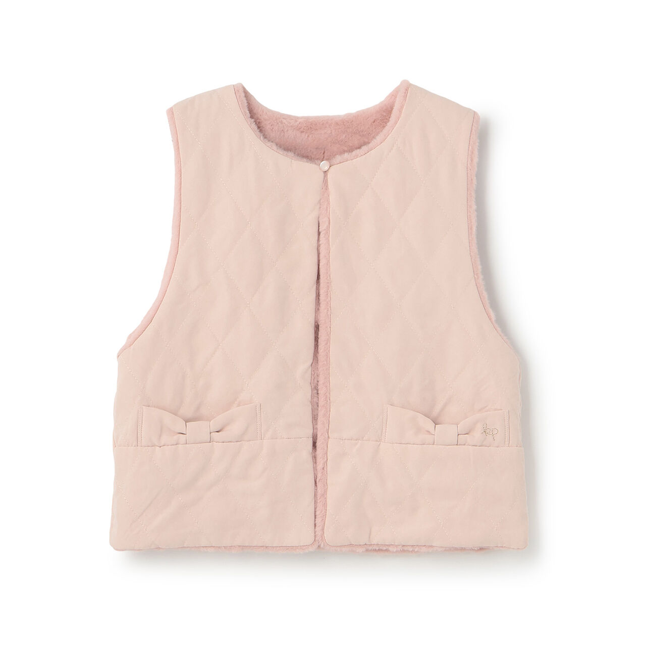 [Reversible] Faux Fur & Quilted Vest,Off white, large image number 2