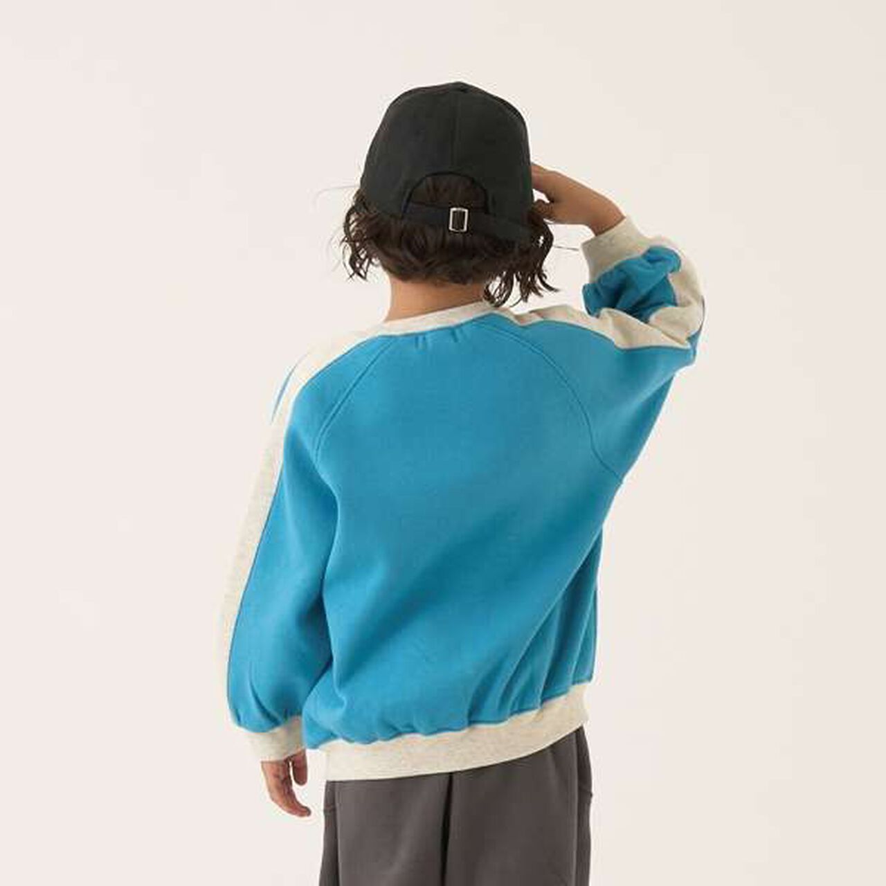 Pilling-Resist Bi-Color Raglan Fleece Sweatshirt,Brown, large image number 3