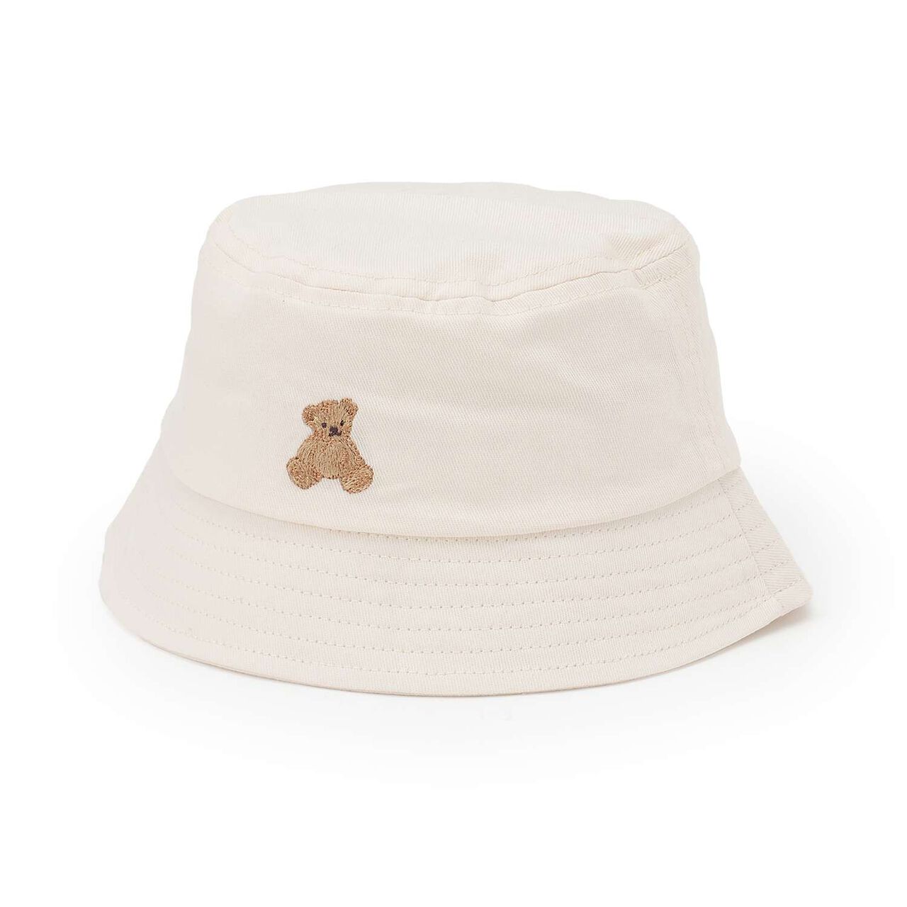 Bear Embroidery Bucket Hat,Off white, large image number 0