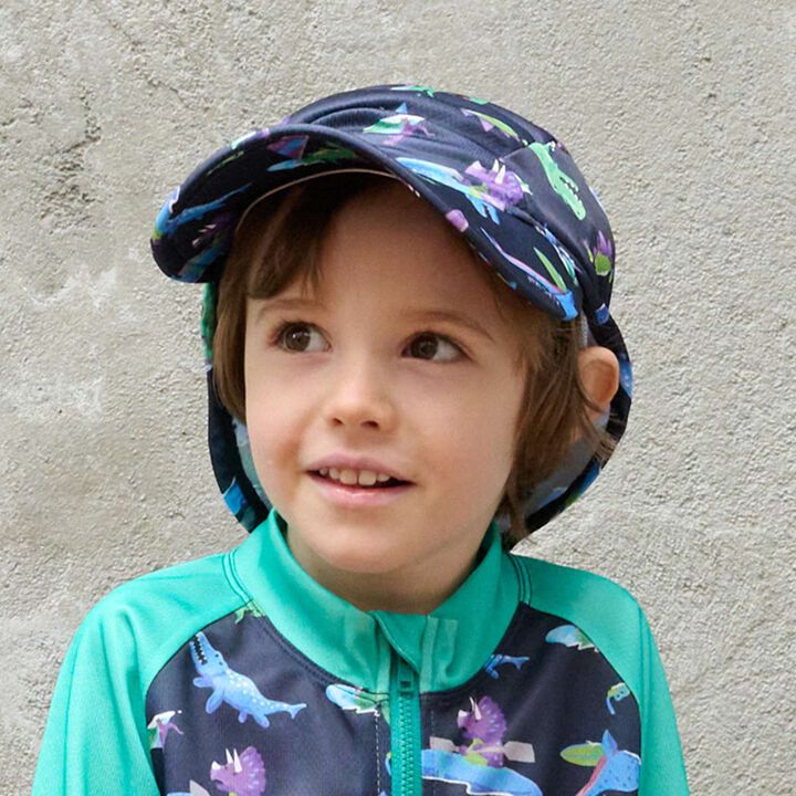 [SWIM] All-Over Pattern Swim Cap with Sunshade,Light khaki, medium image number 0
