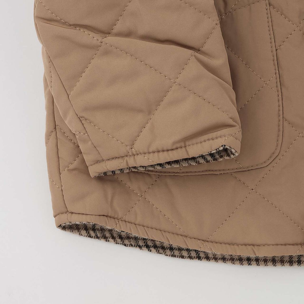 [Reversible] Check Quilted Jacket,Brown, large image number 10