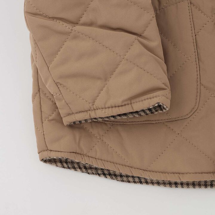 [Reversible] Check Quilted Jacket,Brown, medium image number 10