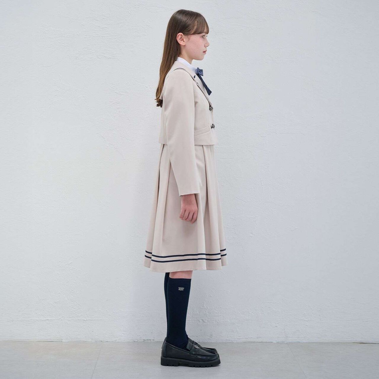 Sailor Short Jacket & Jumper Skirt Set,Beige, large image number 18