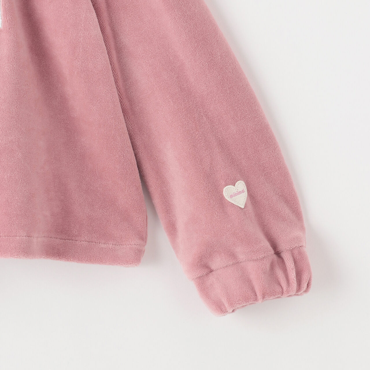 Short Velour Sweatshirt,Pink, large image number 4