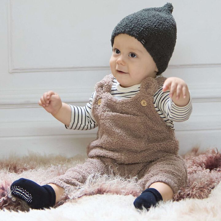 Fluffy Bear Overall Set,Ivory, medium image number 1