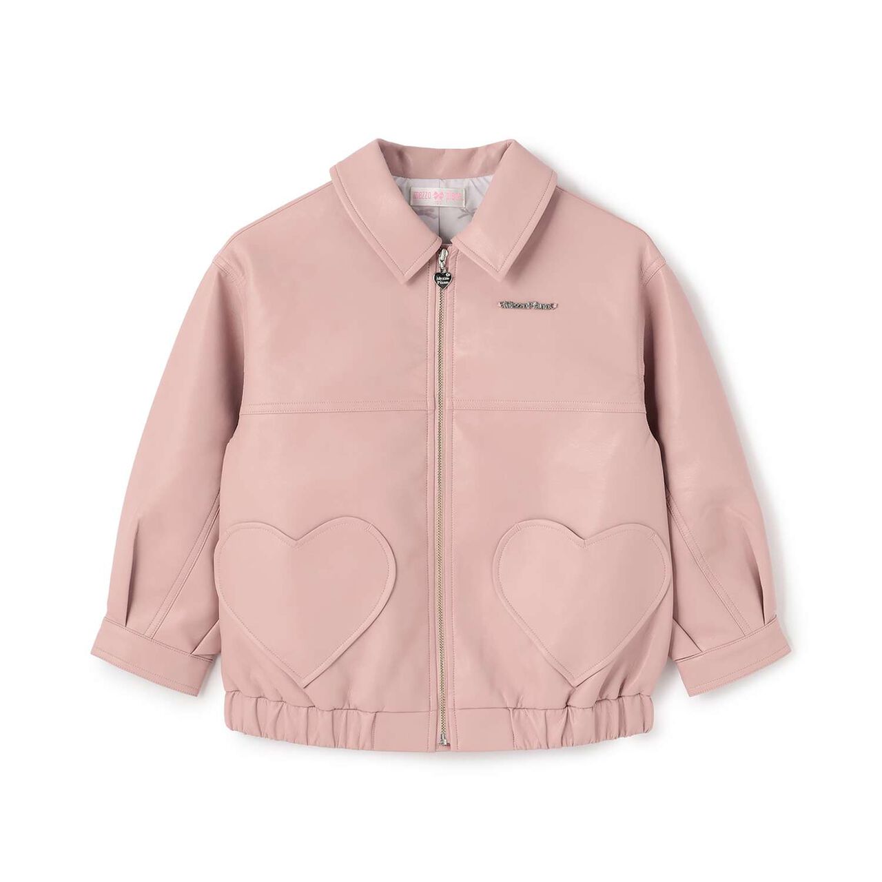 Oversized Faux Leather Bomber Jacket,Pink, large image number 0