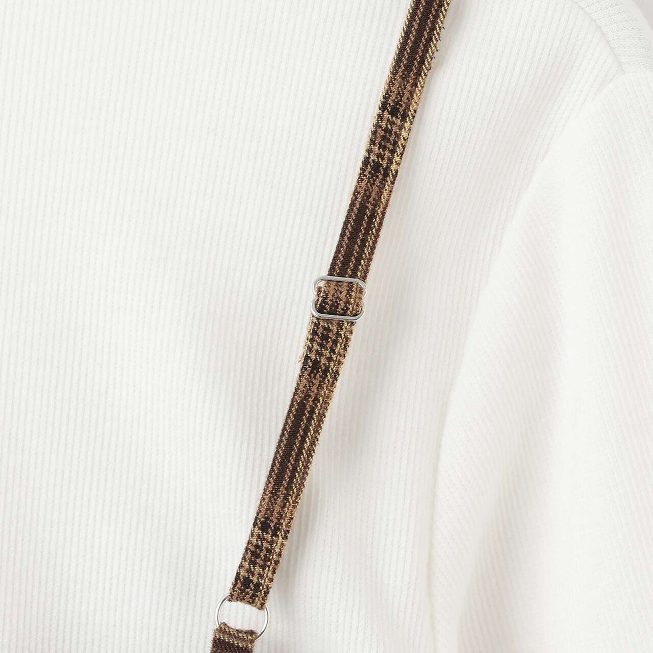 Inner Wear with Hem Checkered Camisole,Black, large image number 9