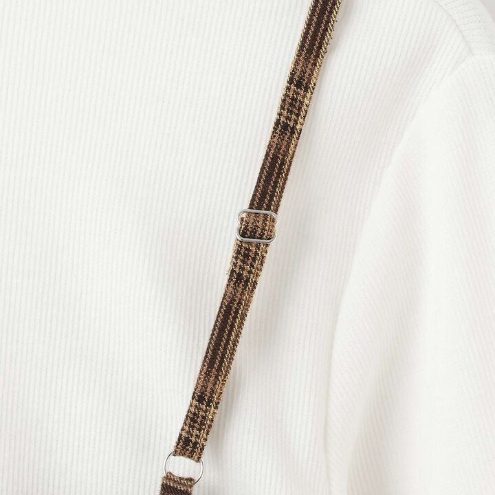 Inner Wear with Hem Checkered Camisole,Black, medium image number 9