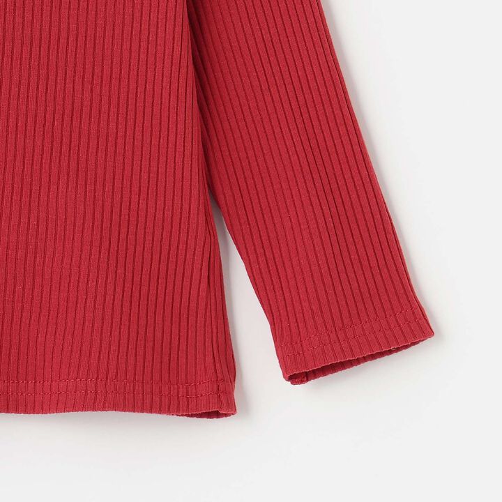 Basic Ribbed Long T-Shirt,Black, medium image number 3