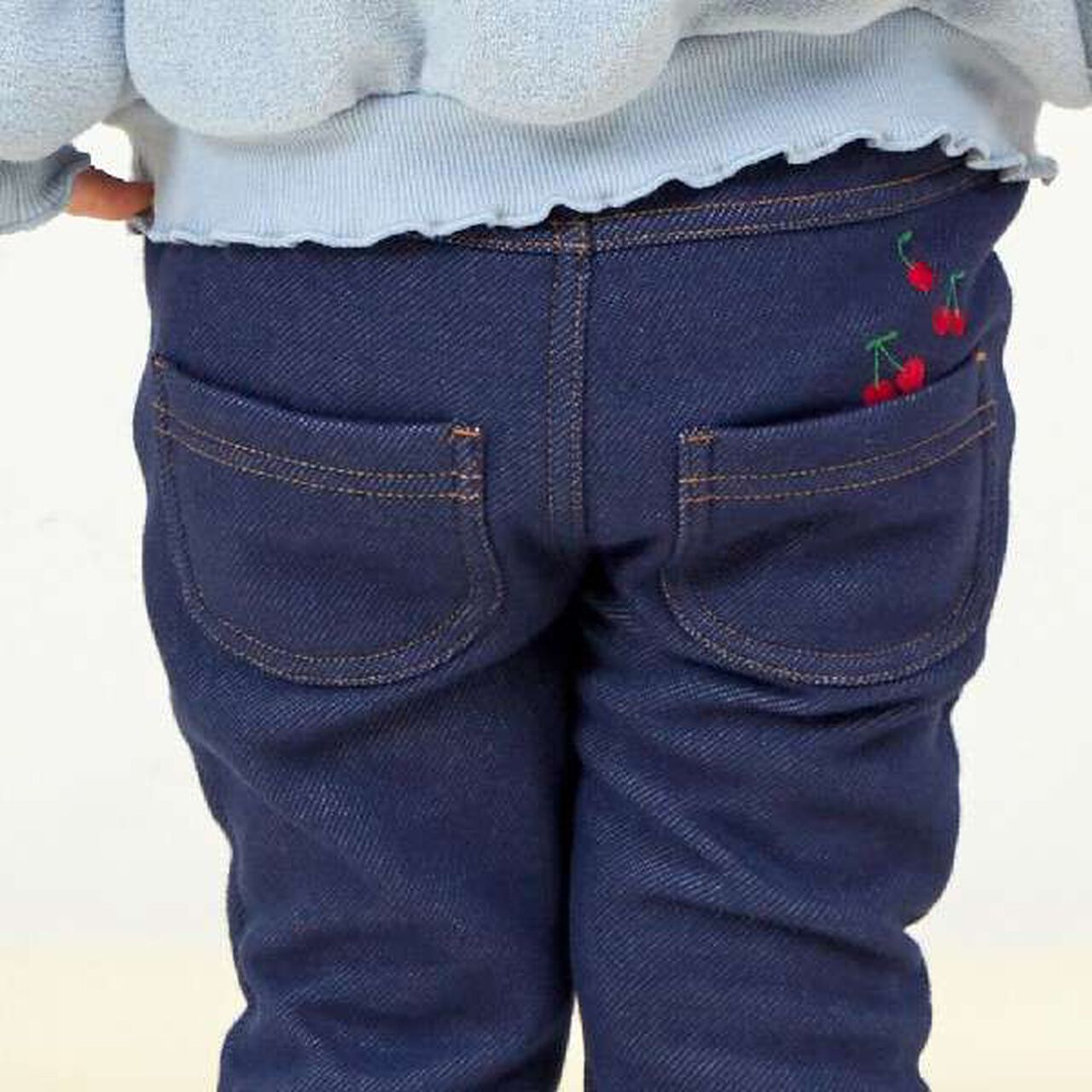 KP Denim Knit Shaggy Lined Pants [80-90],Black, large image number 8