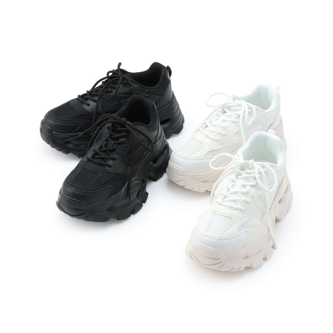 [LTXC] Thick Sole Dad Sneakers,White, large image number 5