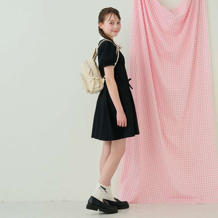 Bunny Ear Lace-up Faux Leather Backpack,Ivory, medium image number 16