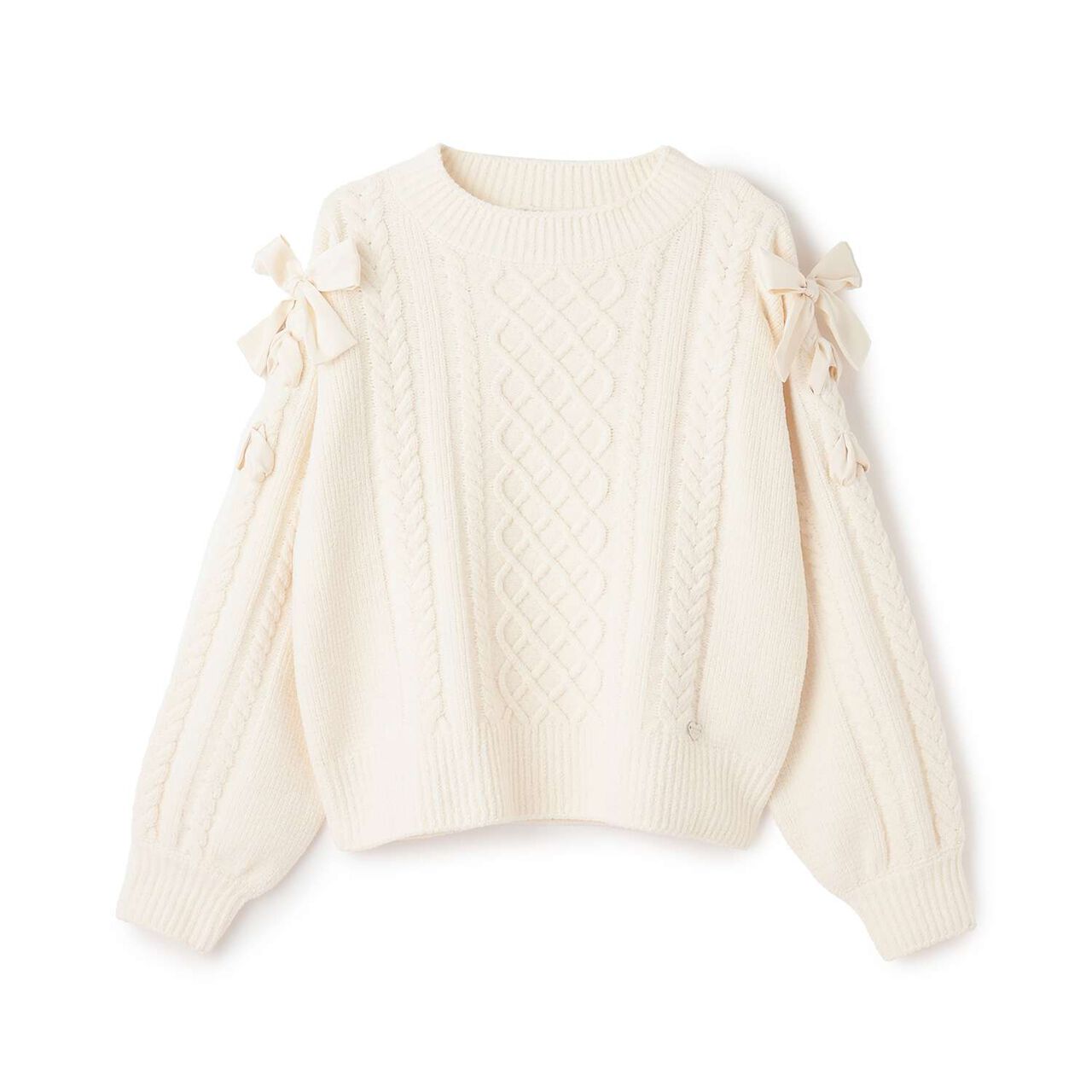 Lace-Up Mall Knitwear,Off white, large image number 0