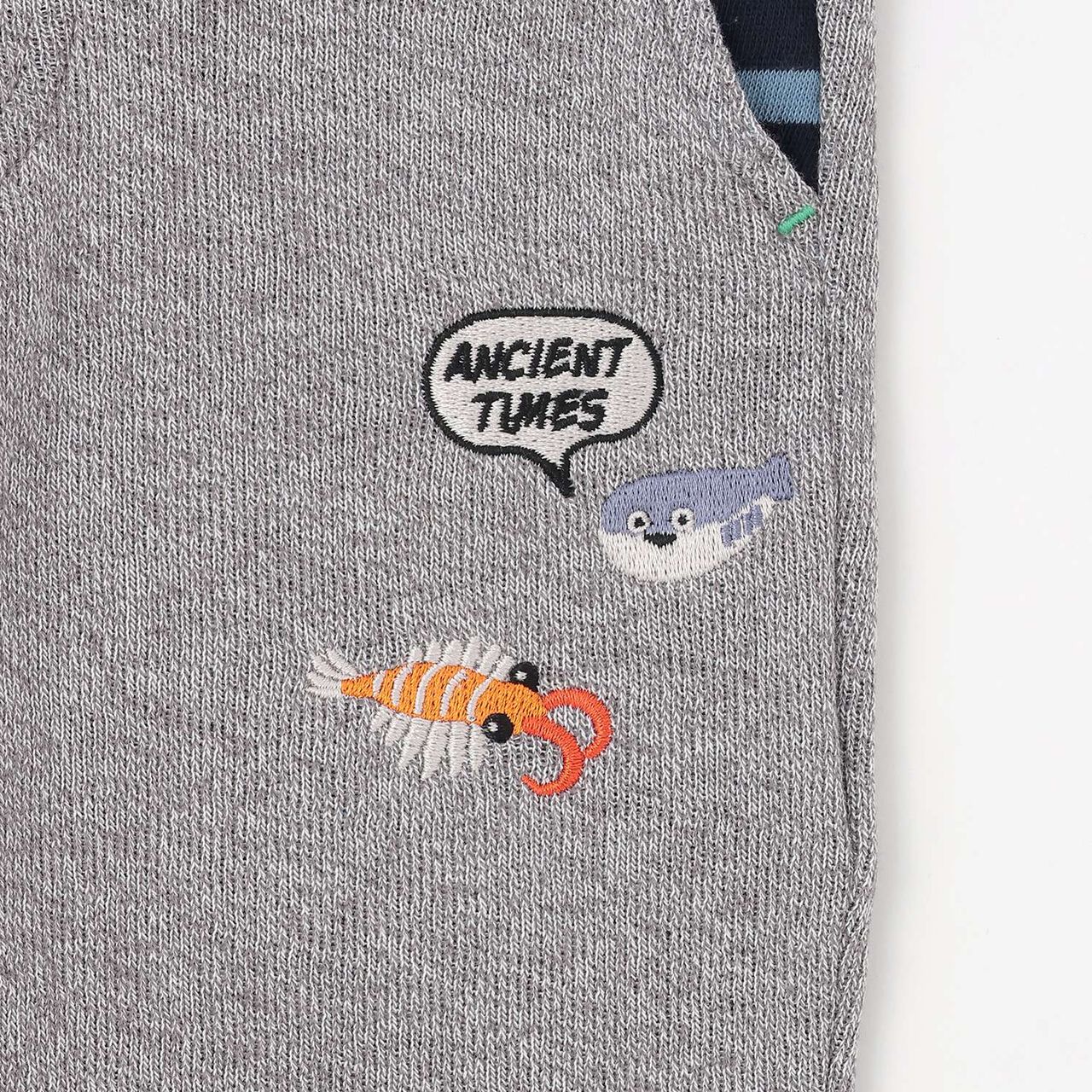 Dinosaur Knit Long-Length Straight Pants,Gray, large image number 8