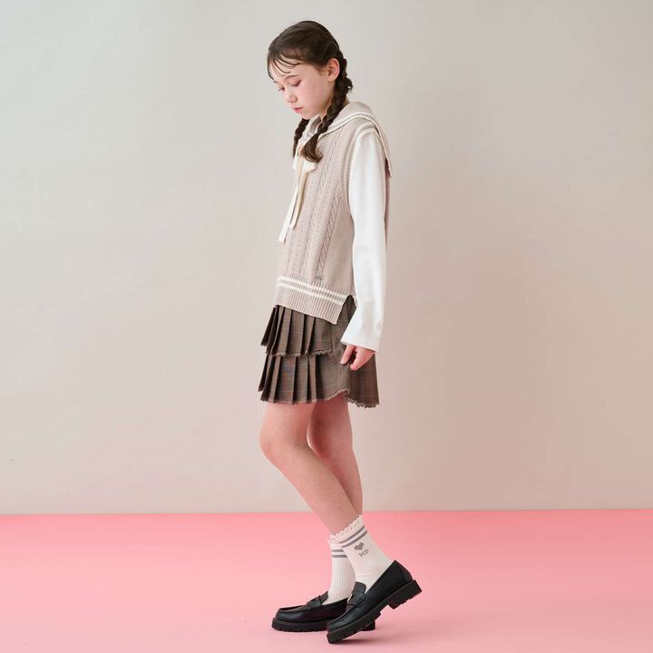 Lace Ribbed Socks,Off white, medium image number 7