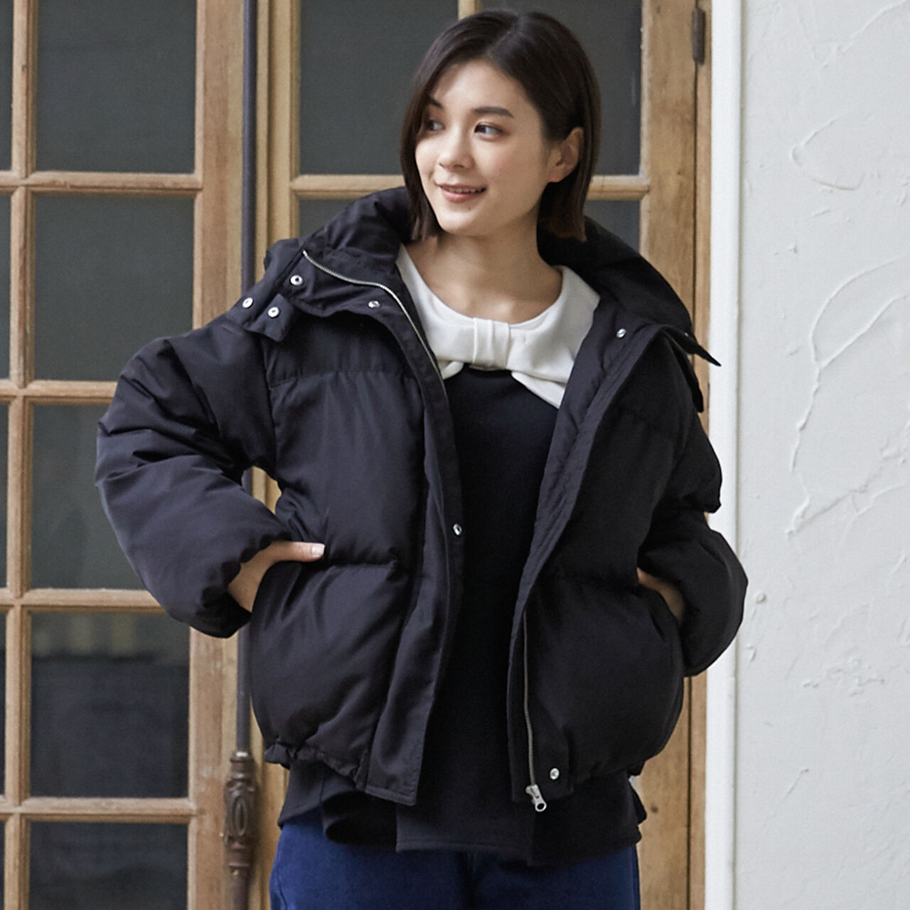 [Link/Water-Repellent Finish] Monster Down Jacket,Light beige, large image number 5