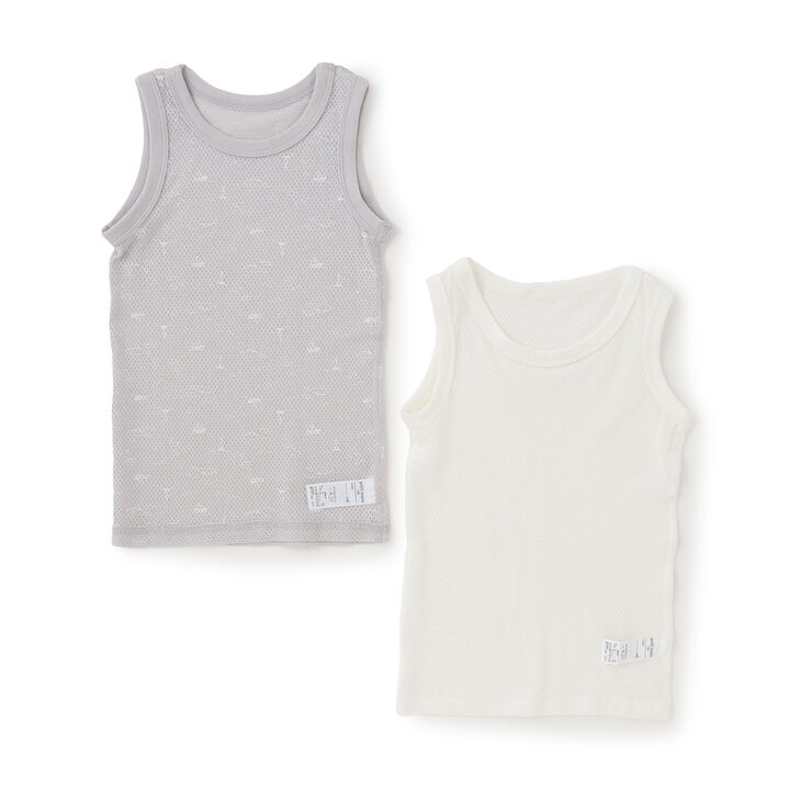 [Weak Acidity] Mesh Tank Undershirts 2-Pack,Pearl white, medium image number 0