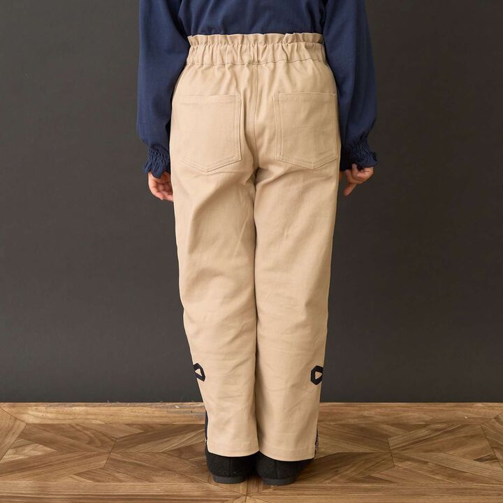 Decorative Ribbon Side Slit Stretch Pants,Ivory, medium image number 25
