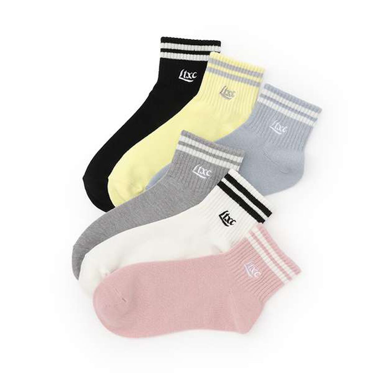 [Antibacterial Deodorant] Embroidered Logo Ankle Socks,Sax blue, large image number 4