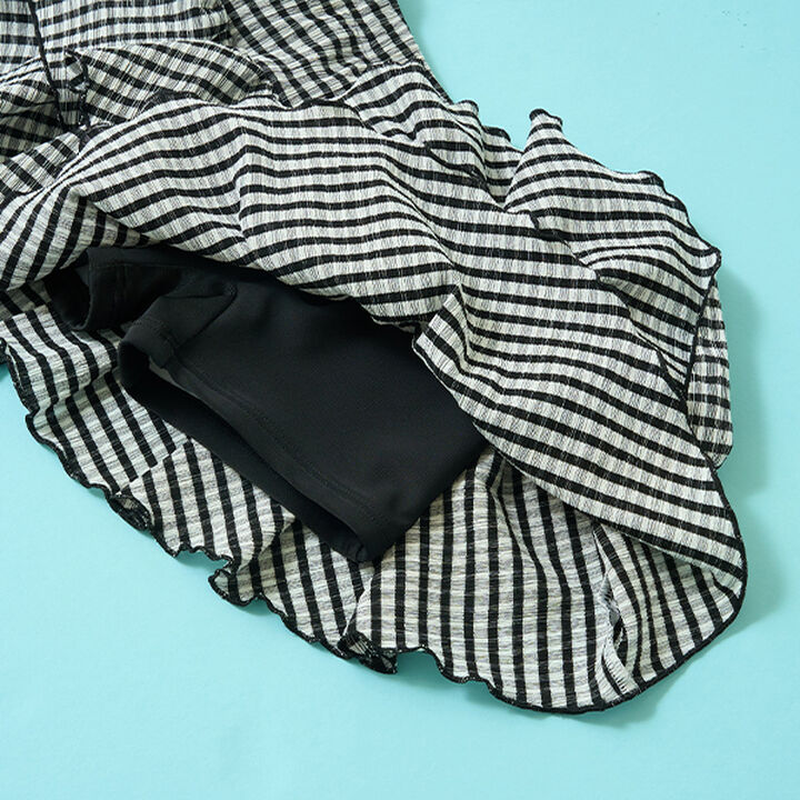 [SWIM] [UV Processing] Gingham Check Gathered Two-Piece Set,Black, medium image number 27