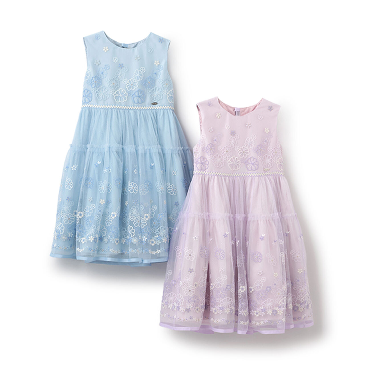 Flower Embroidery Tulle Dress,Lilac, large image number 10