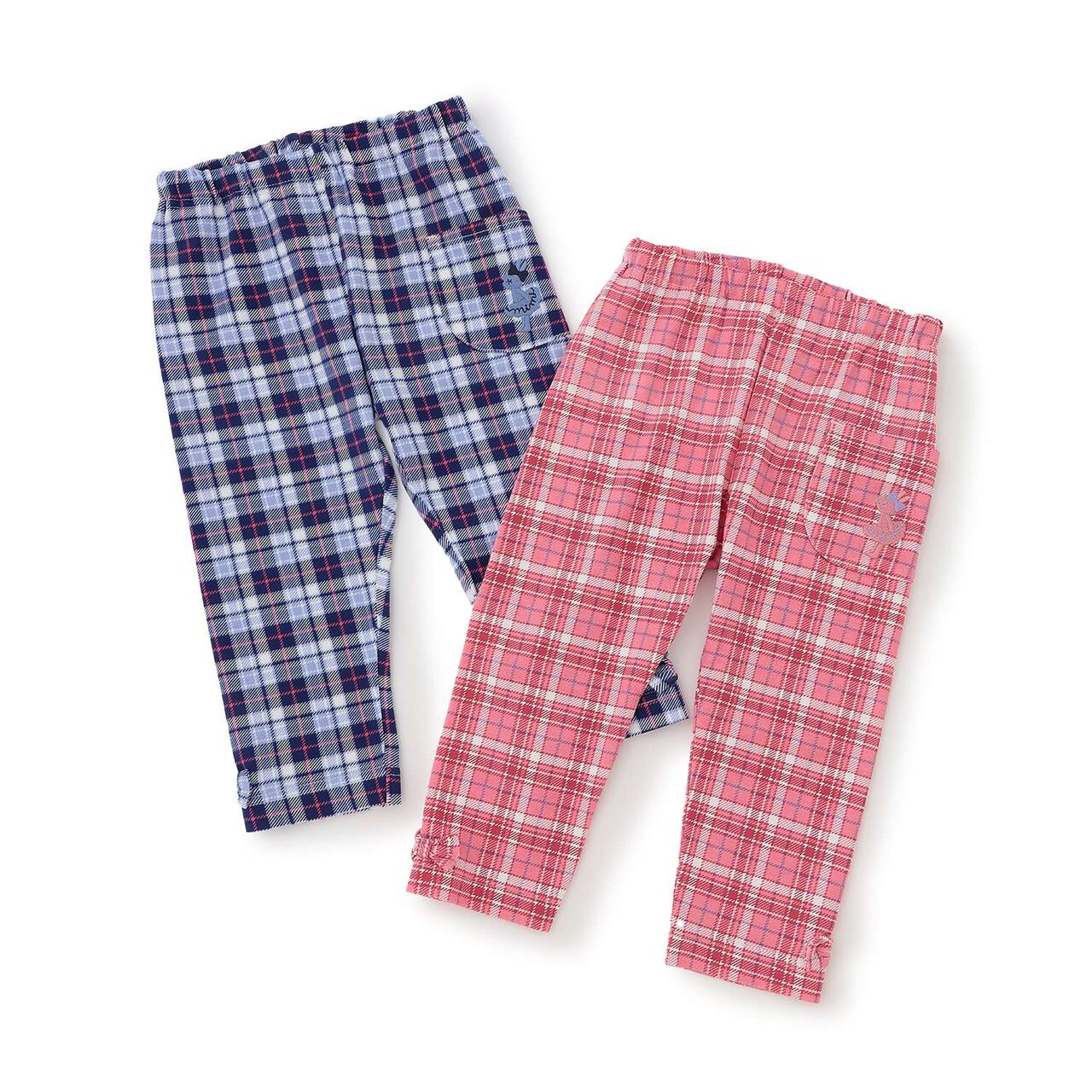 Bear Jersey Check Print Full-Length Leggings,Navy, large image number 6