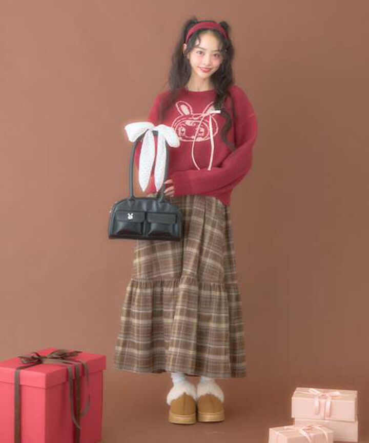 Berie-chan Ribbon Boston Bag,Red, medium image number 1