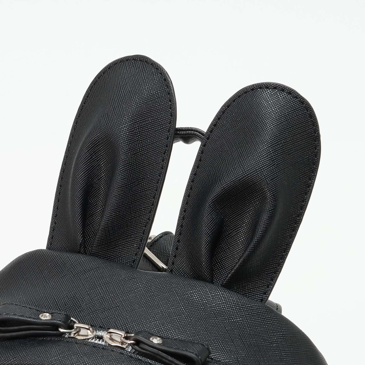 Bunny Ear Lace-up Faux Leather Backpack,Ivory, large image number 2