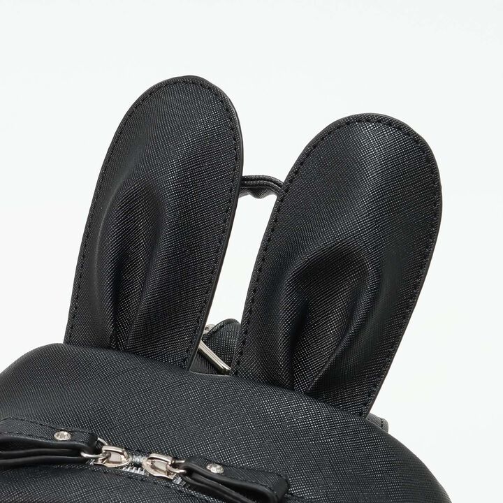 Bunny Ear Lace-up Faux Leather Backpack,Ivory, medium image number 2