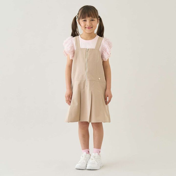 [Easy Change] Pleated One-Piece Dress for Girls [Kids] [Children's Clothing],Beige, medium image number 14
