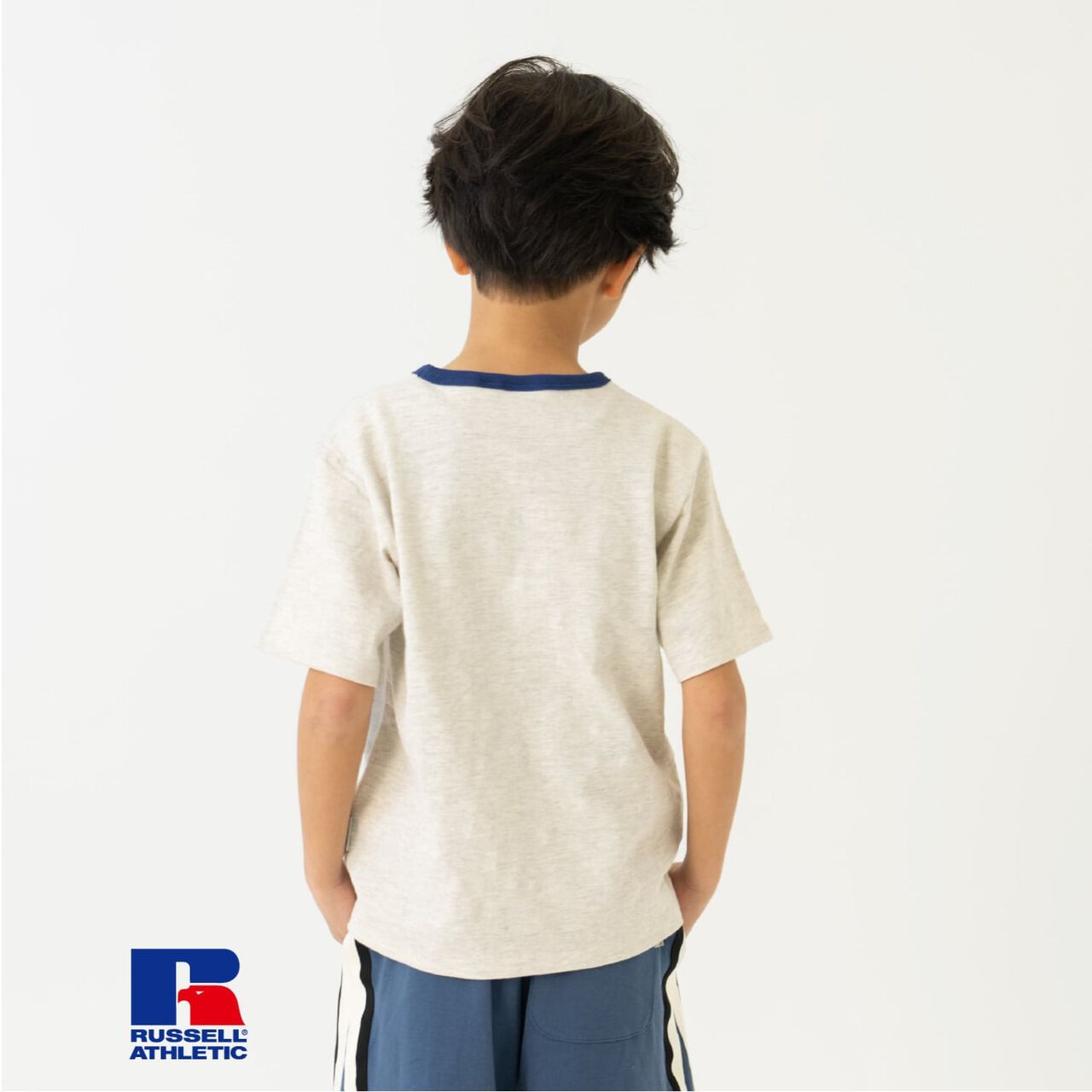 [Russell Athletic] Ringer Short-Sleeve T-Shirt,Milky white, large image number 2