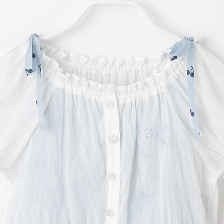 Blouse & Cherry Pattern Camisole One-Piece Dress Set,Black, medium image number 3