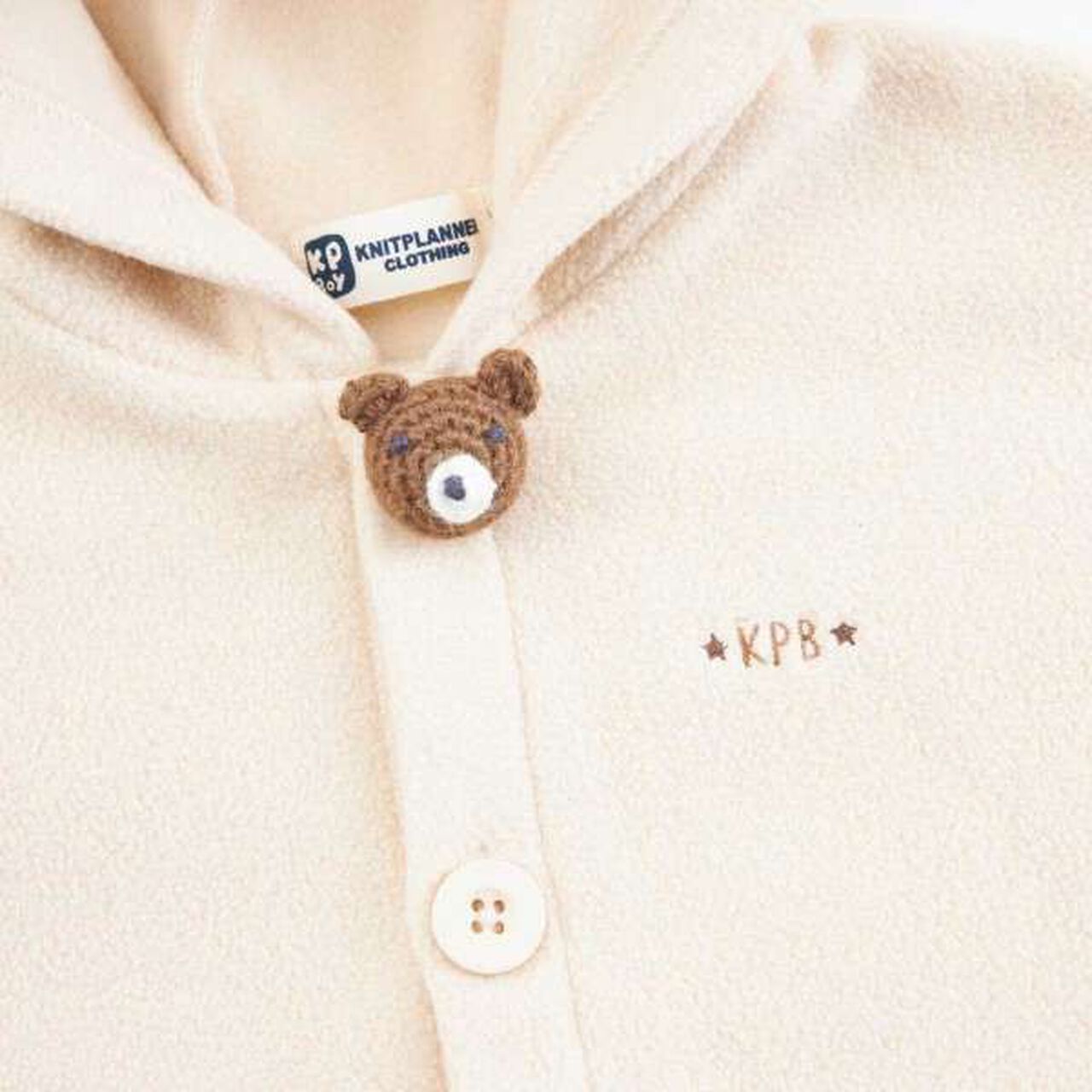 KPBOY Bear Crochet Fleece Cape,Beige, large image number 5