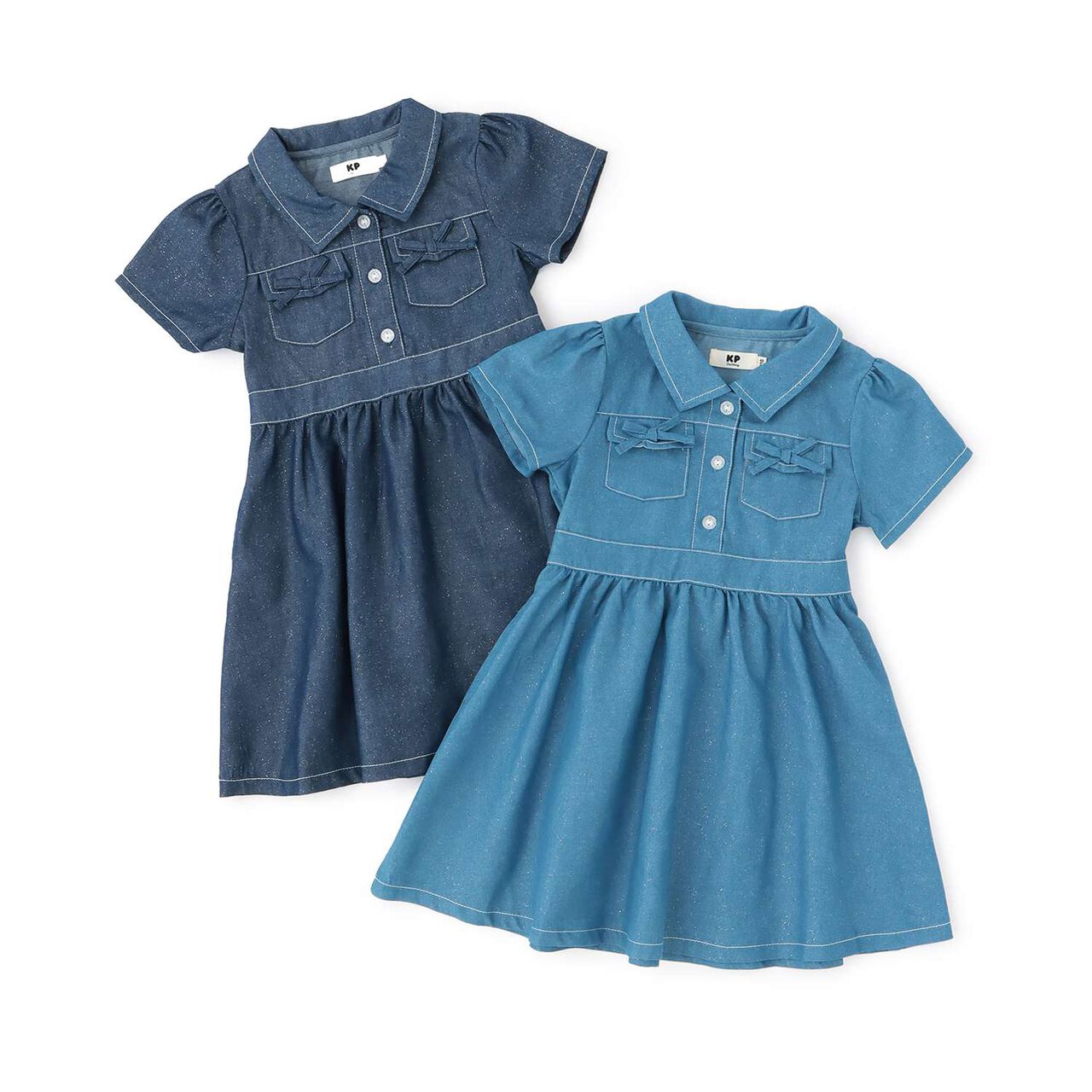 Lame Denim Shirt Dress,Blue, large image number 8