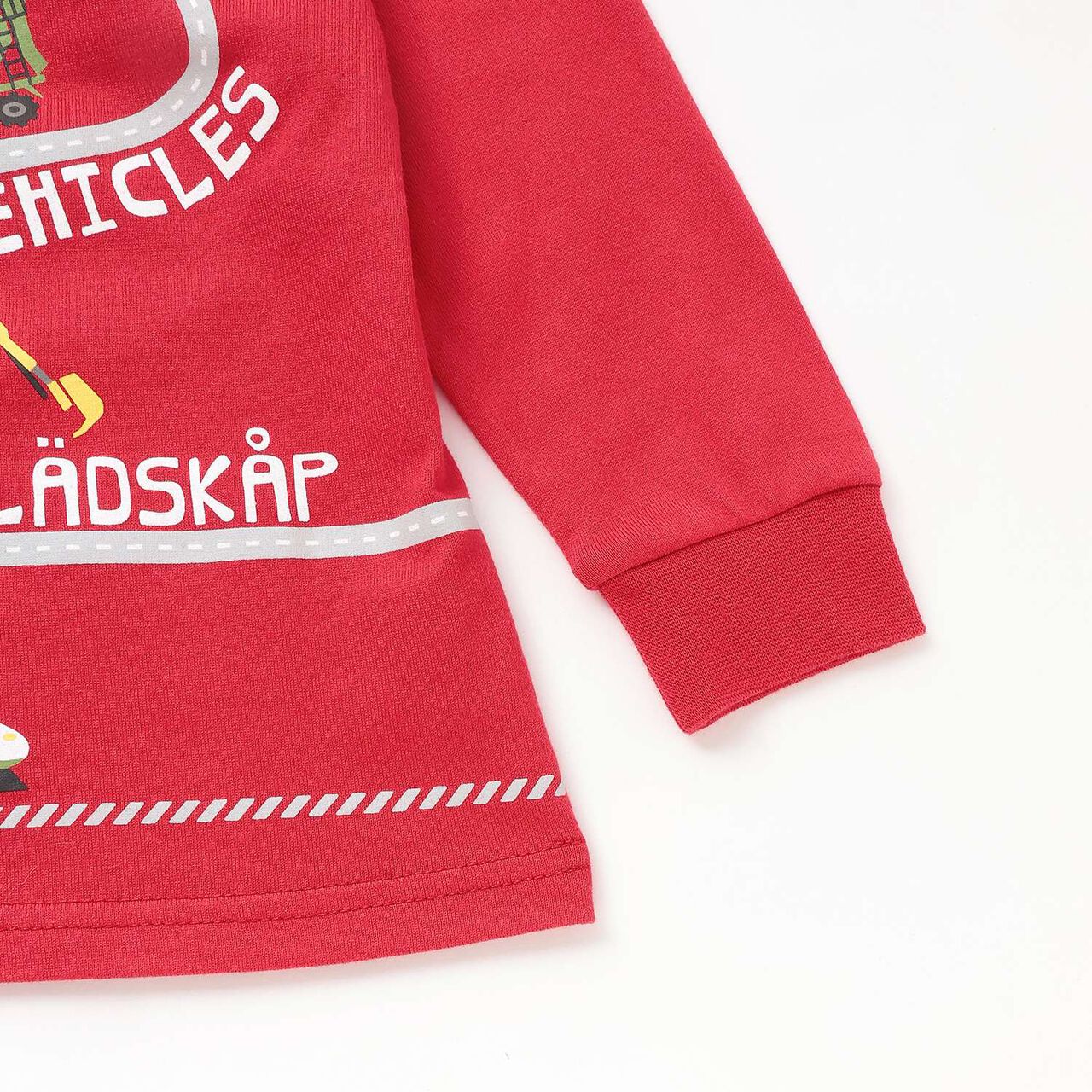 [Restock] Working Vehicles and Trains Long-Sleeve T-Shirt,Red, large image number 3