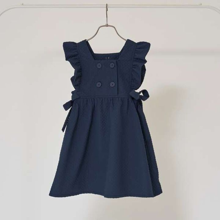 Frill Apron One-Piece Dress,Moss green, medium image number 13