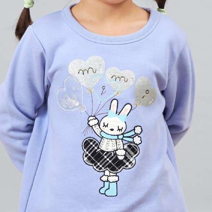 KP Mimi Appliqué Heart Balloon Sweatshirt (80-150),Lavender, medium image number 11