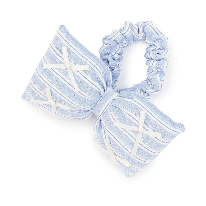 Big Ribbon Hair Tie,Sax blue, medium image number 2