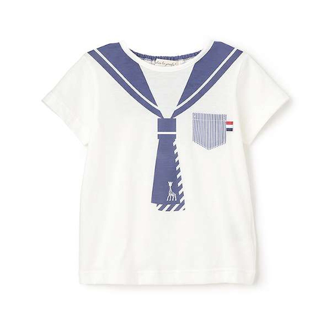 Sailor Print Short Sleeve T-Shirt,Off white, large image number 0