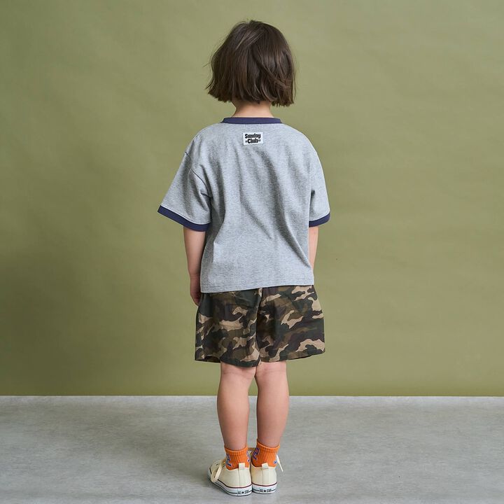 [Anti-Stain & Quick-Dry] Distressed Logo Print Ringer T-Shirt,Turquoise, medium image number 23