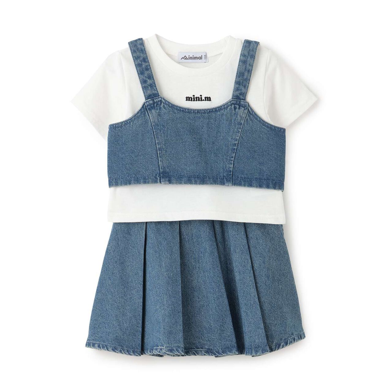 [Ready-to-Wear] Denim Bustier & Pleated Skirt Outfit Set,Blue, large image number 13