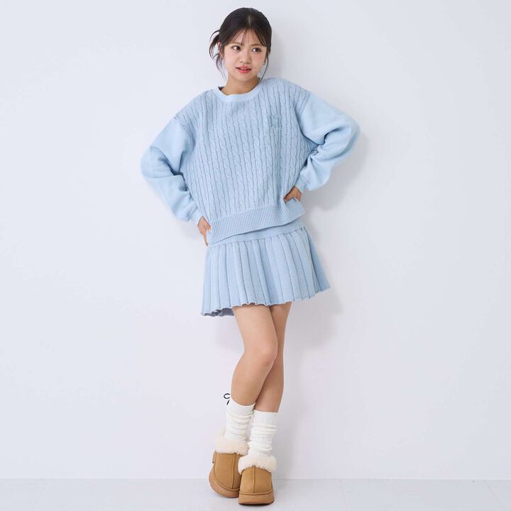 [Washable] Knit Set-Up,Sax blue, medium image number 4