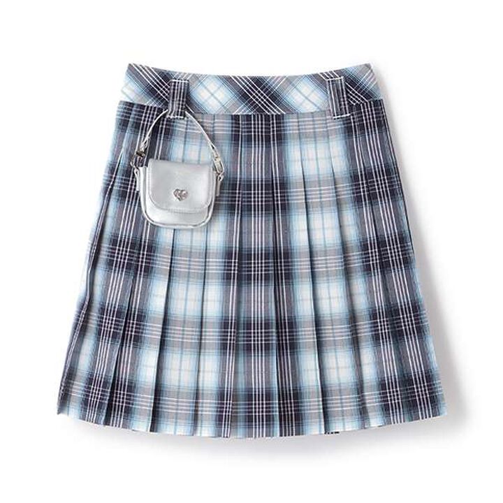 Pleated Skirt-Pants with Mini Bag,Navy, medium image number 0