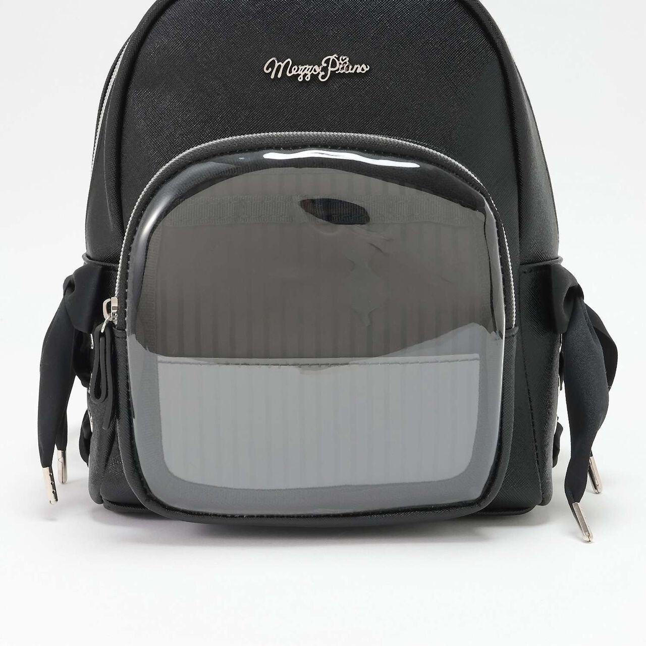 Bunny Ear Lace-up Faux Leather Backpack,Ivory, large image number 4