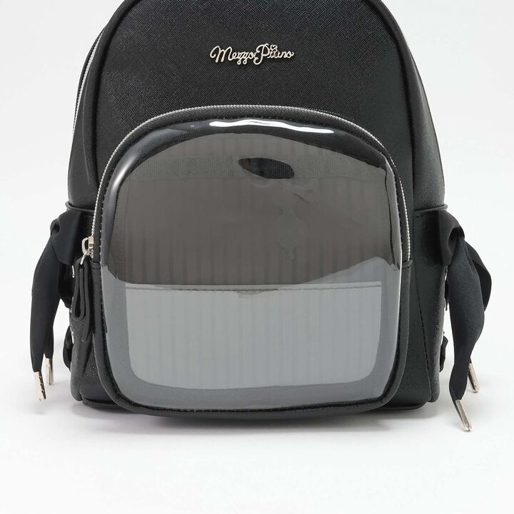 Bunny Ear Lace-up Faux Leather Backpack,Ivory, medium image number 4