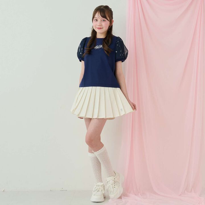 Cool Touch Puff Sleeve Tulle T-Shirt♪,Off white, medium image number 15