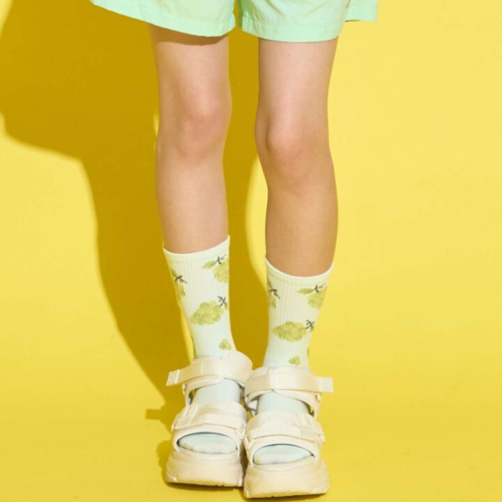 [GOKUGOKU] Fruit Pattern Crew Socks,, medium