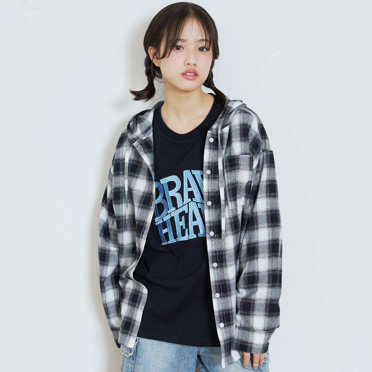 [LTXC] Checkered Shirt Parka,Sax blue, large image number 2